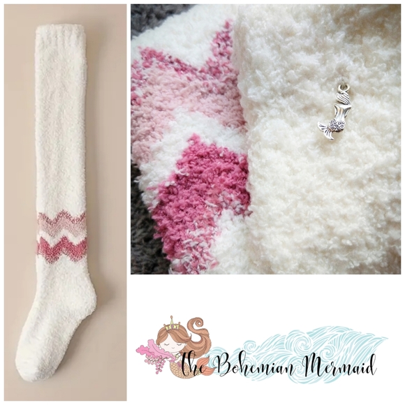 đNWTđ 2 PK PLUSH WINTER THIGH HIGH CLOUD SOCKS - Picture 6 of 12